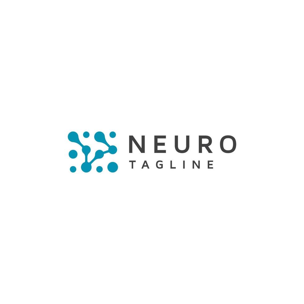 modelo de design de ícone de logotipo neuro ou neurônio vetor plano