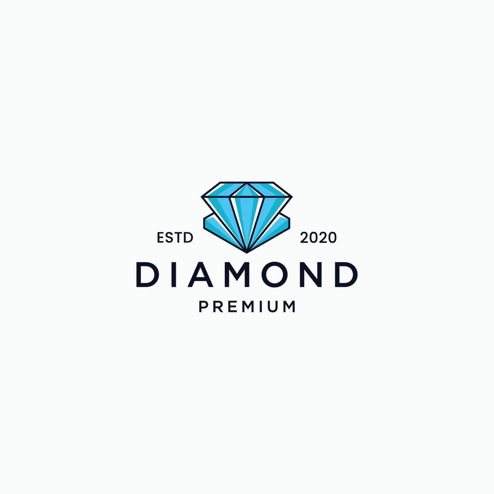 modelo de design de ícone de logotipo de diamante vetor premium