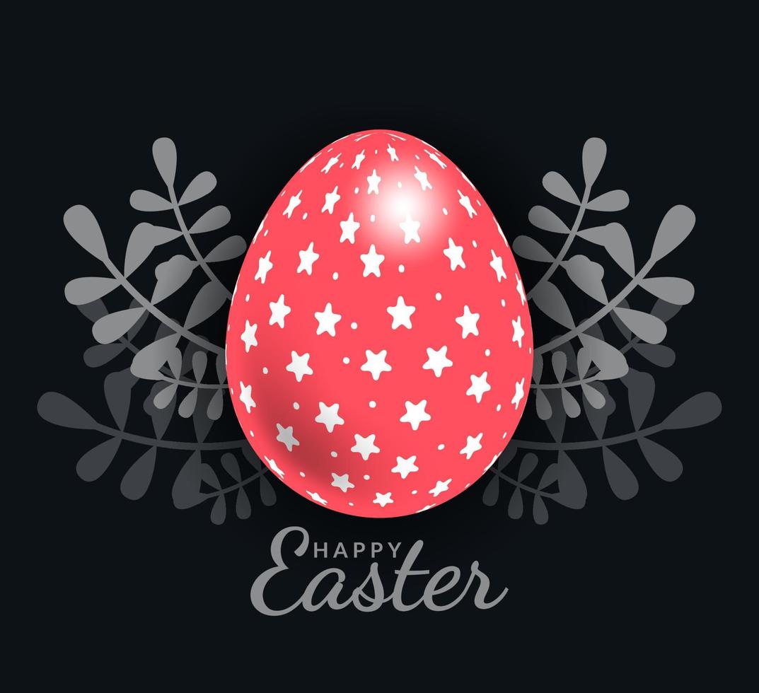 ovo de páscoa vermelho com belo padrão exótico, vetor, ilustração. vetor