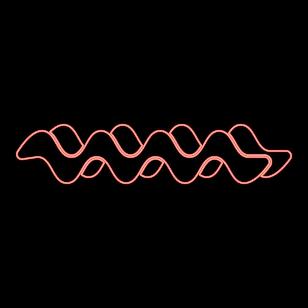 imagem de estilo simples de ilustração vetorial de cor vermelha de onda de néon vetor