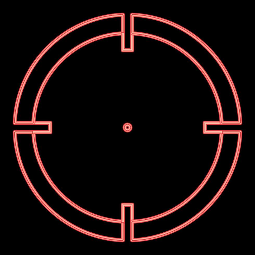 imagem de estilo plano de ilustração vetorial de cor vermelha de visão de néon vetor
