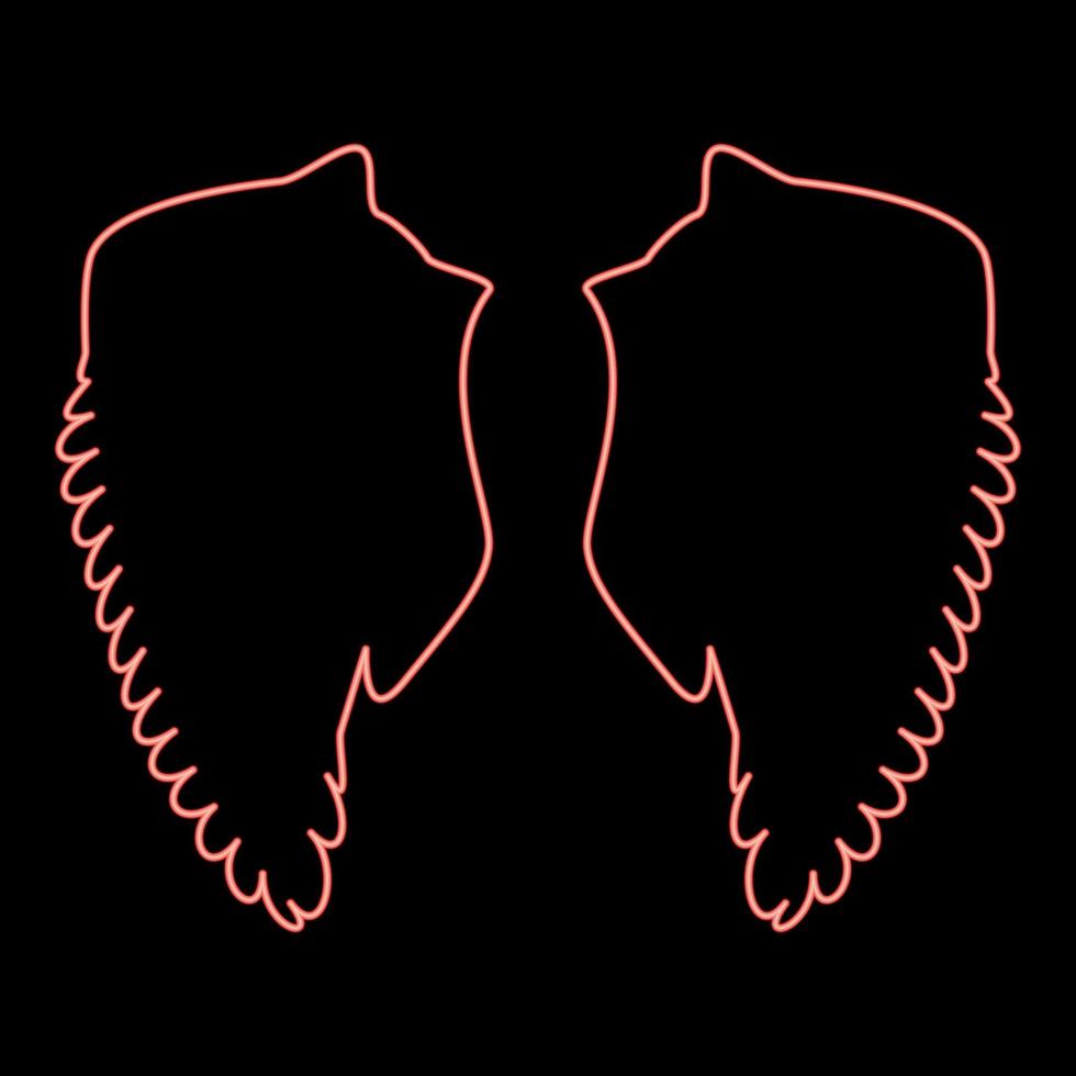 imagem de estilo plano de ilustração vetorial de cor vermelha de asa de néon vetor