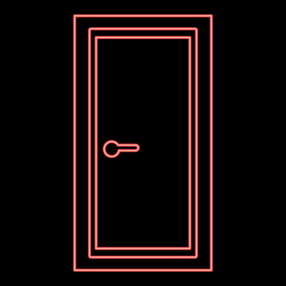 imagem de estilo plano de ilustração vetorial de cor vermelha de porta de néon vetor