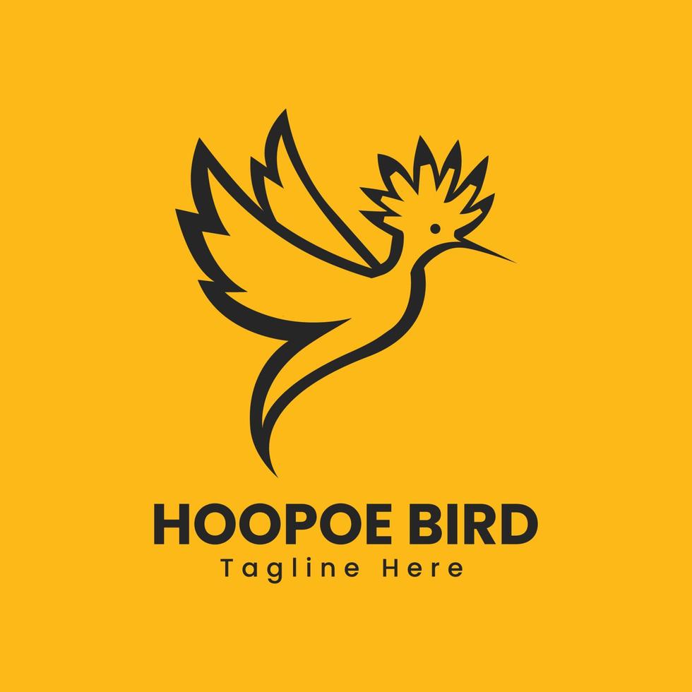 modelo de design de logotipo de pássaro hoope vetor