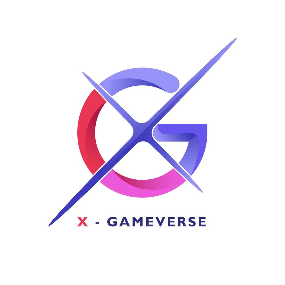 x design de logotipo do gameverse vetor