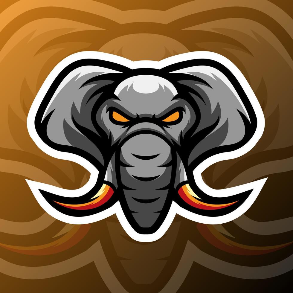 ilustração de gráficos vetoriais de um elefante no estilo de logotipo esport. perfeito para equipe de jogo ou logotipo do produto vetor