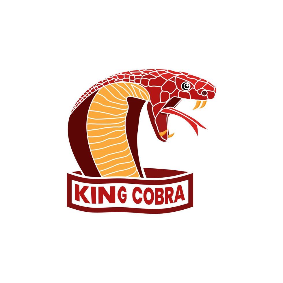 logotipo da mascote, ícone de cobra rei cobra, design elegante único e moderno vetor