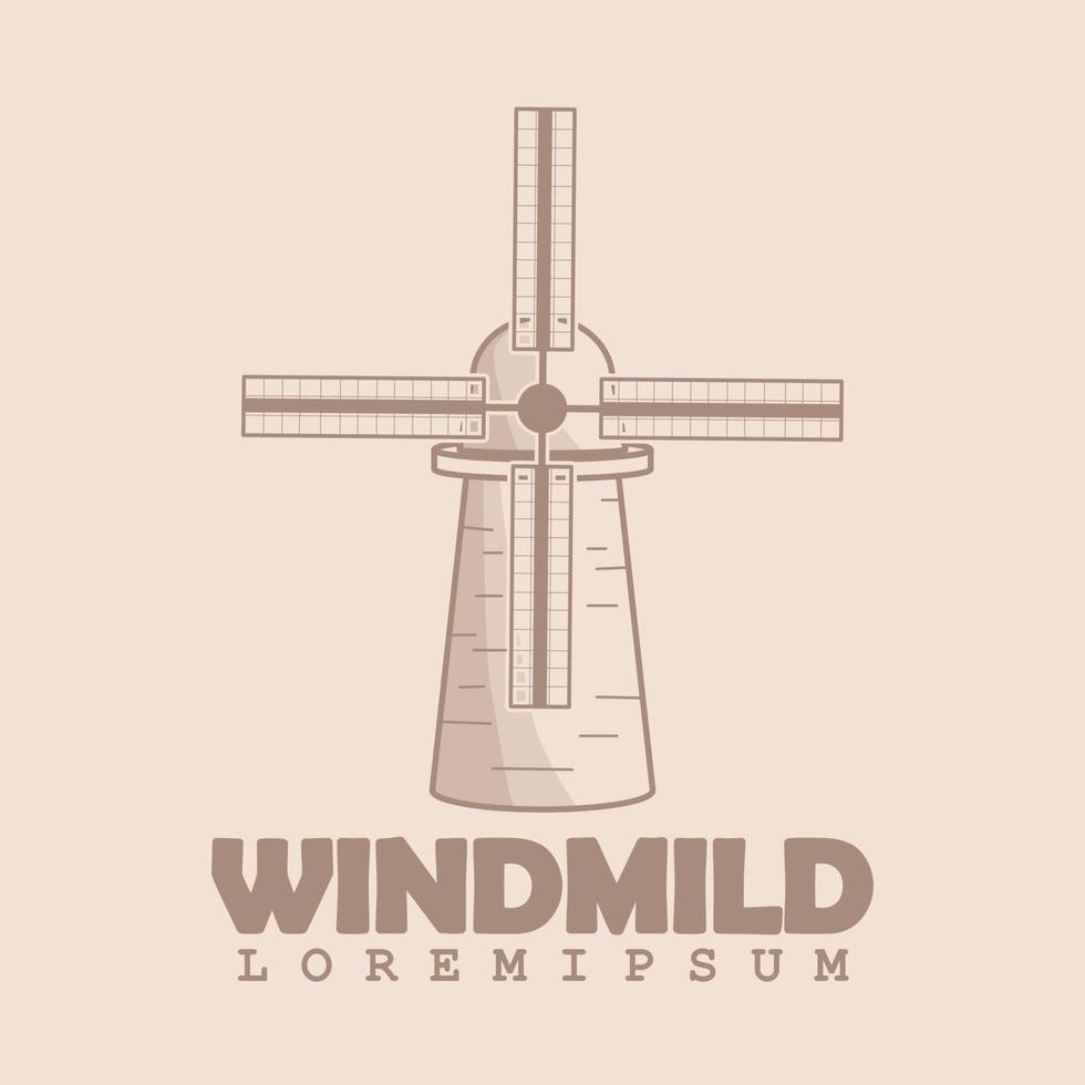 logotipo do moinho de vento. pode ser usado para logotipos, ícones, emblemas, modelos, etiquetas de produtos e assim por diante vetor