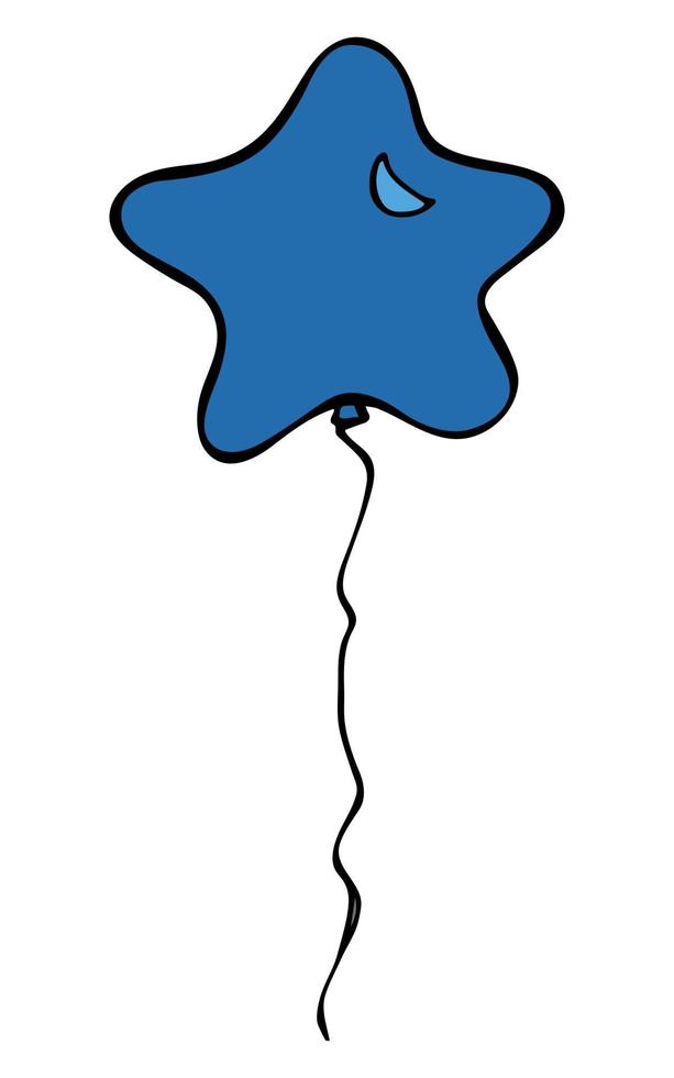 ilustração de balão voador desenhada de mão. doodle de balão de festa de aniversário. clipart de férias. vetor