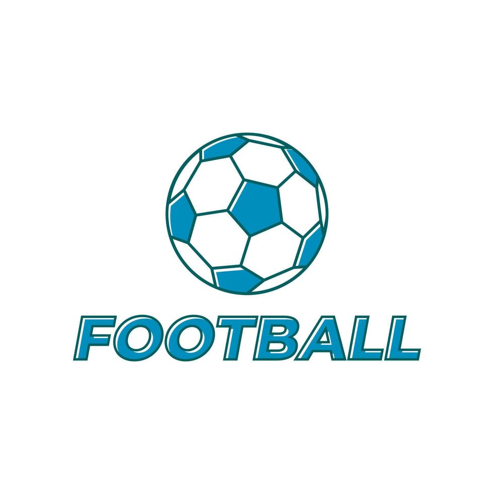 logotipo de bola de futebol, ilustração e vetor em estilo simples e com bordas