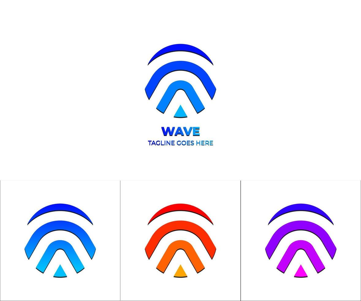 modelo de logotipo, símbolo e ilustração com forma de onda de água abstratamente vetor