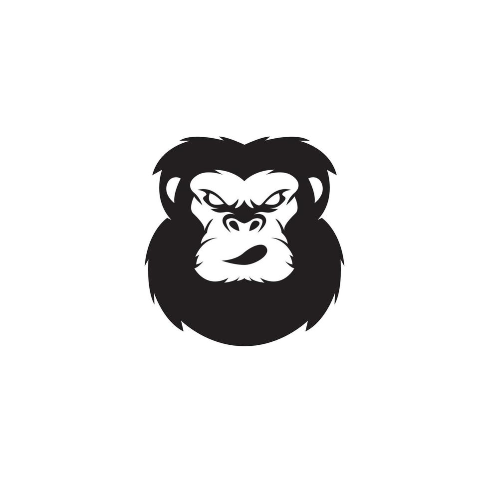 cabeça macaco chimpanzé gorila silhueta logotipo vetor ícone símbolo ilustração design minimalista