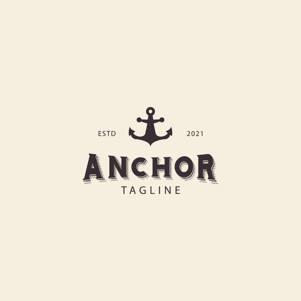 âncora hipster logotipo modelo vetor ícone símbolo ilustração design