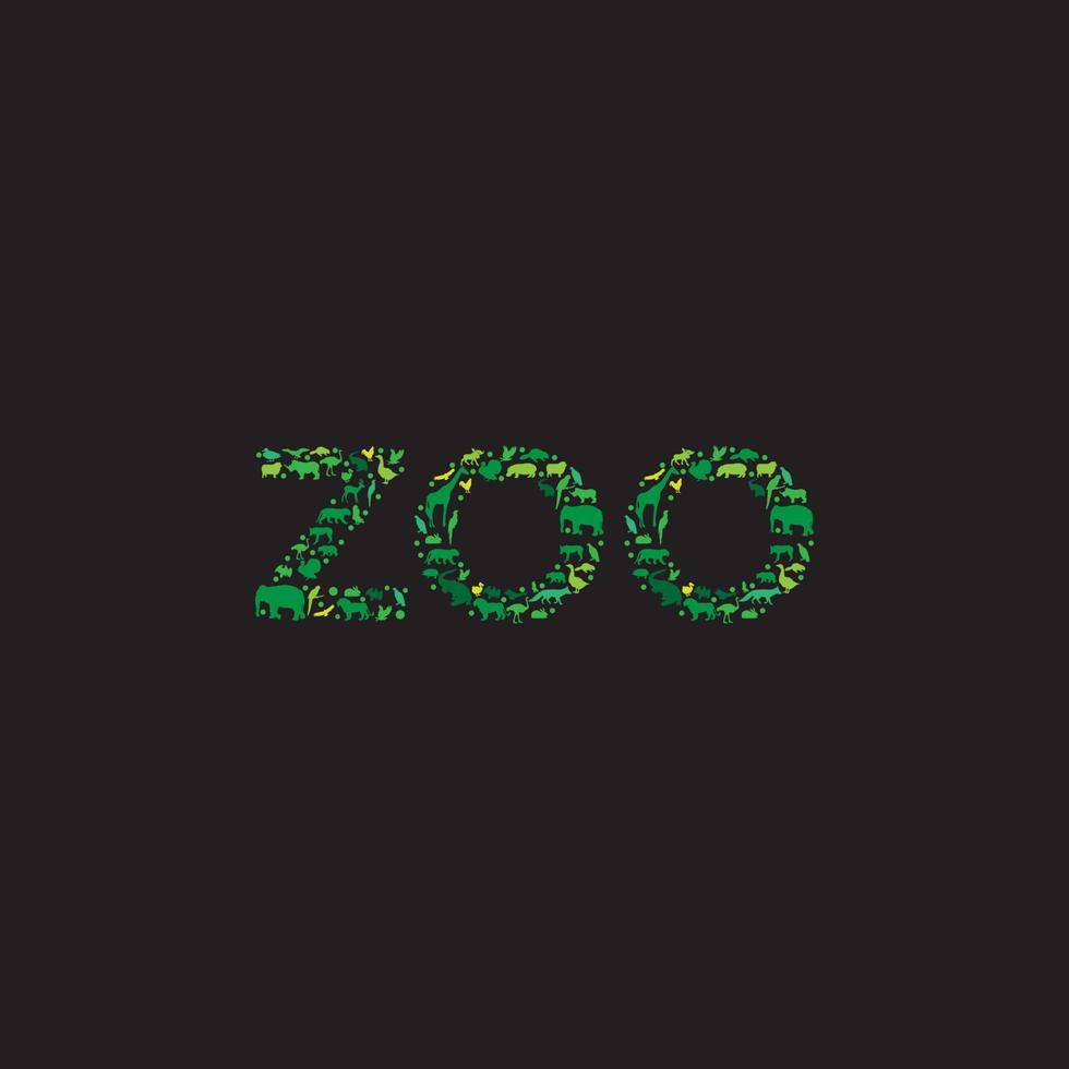 design de ilustração de símbolo de ícone de vetor de logotipo de zoológico