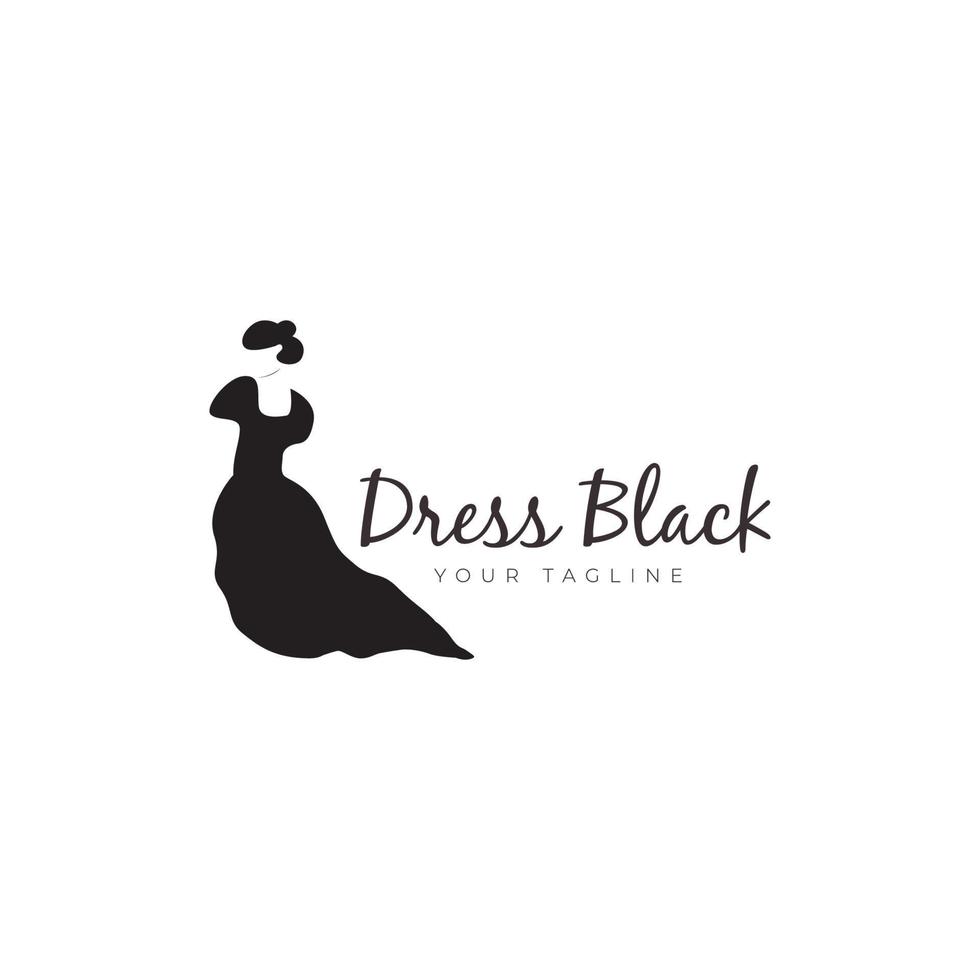 vestido de noiva e logotipo boutique de salão de beleza vetor ícone símbolo ilustração design