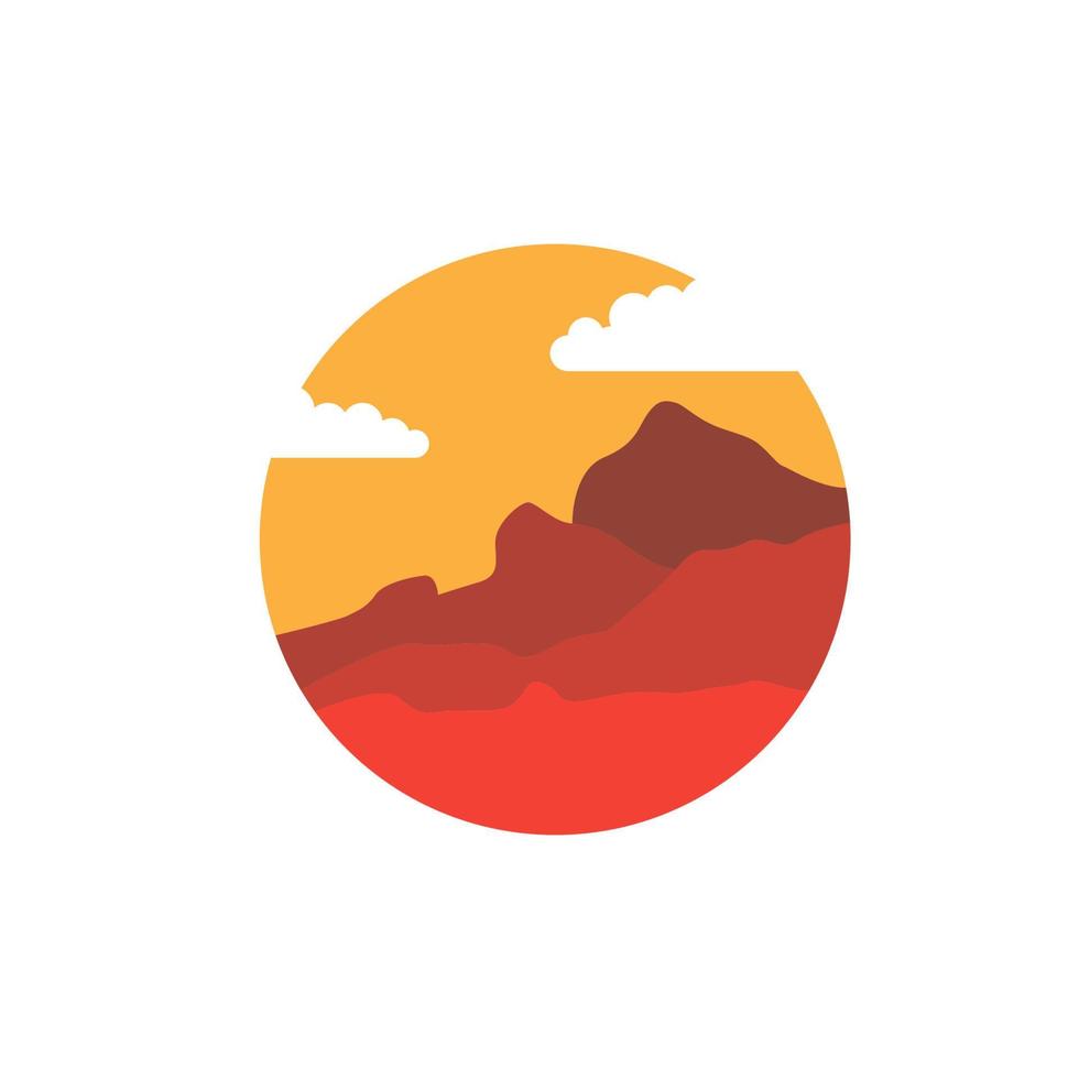 pico de montanha deserto paisagem logotipo vetor ícone símbolo ilustração design minimalista