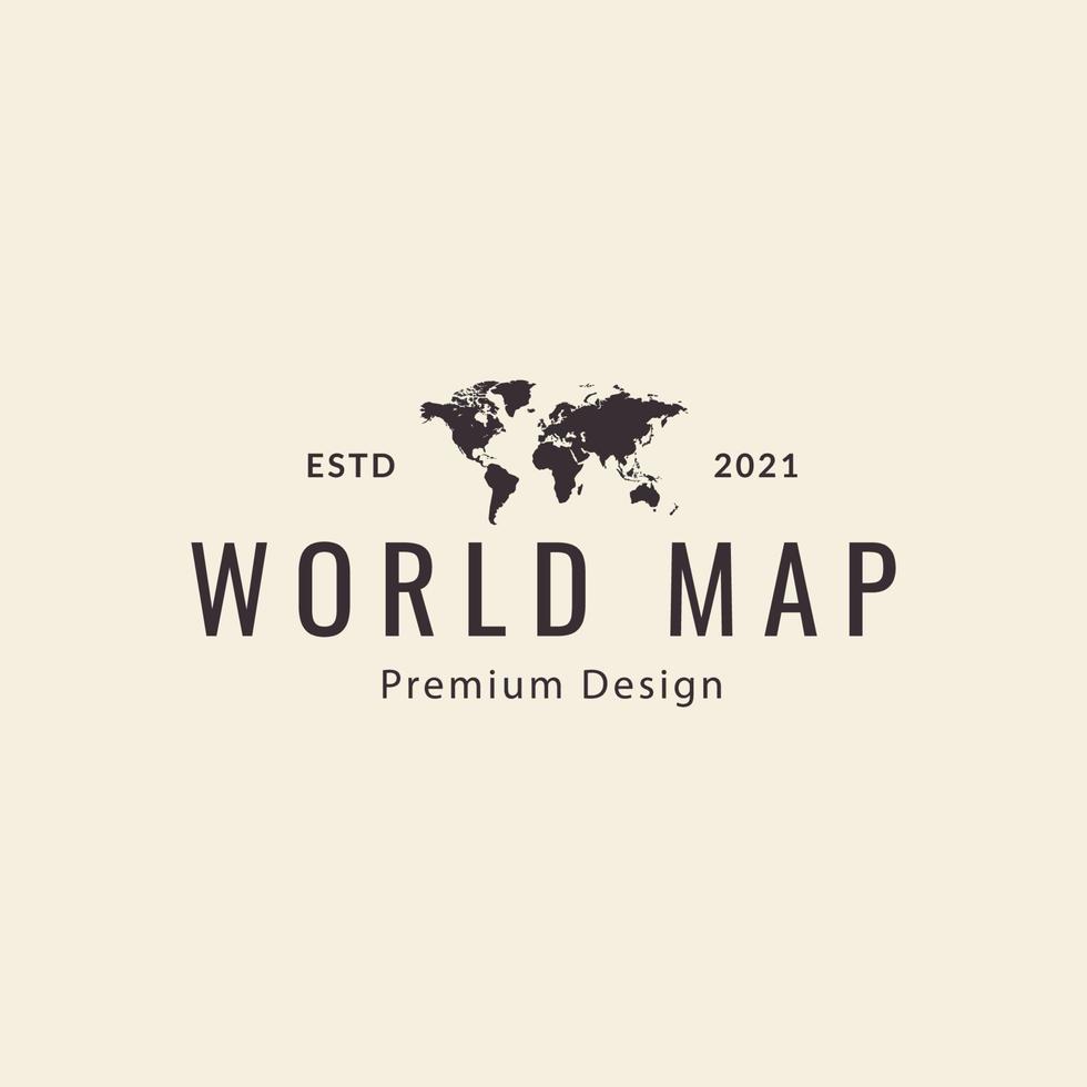 modelo de logotipo minimalista do mapa do mundo ilustração de design de ícone de vetor