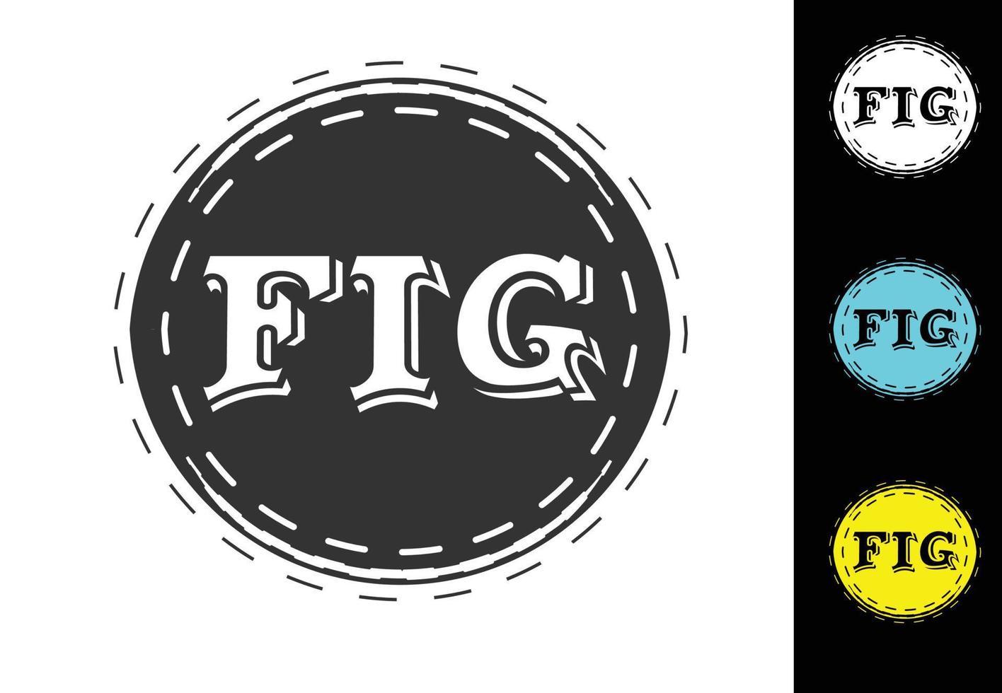 fig letter novo logotipo e modelo de design de ícone vetor
