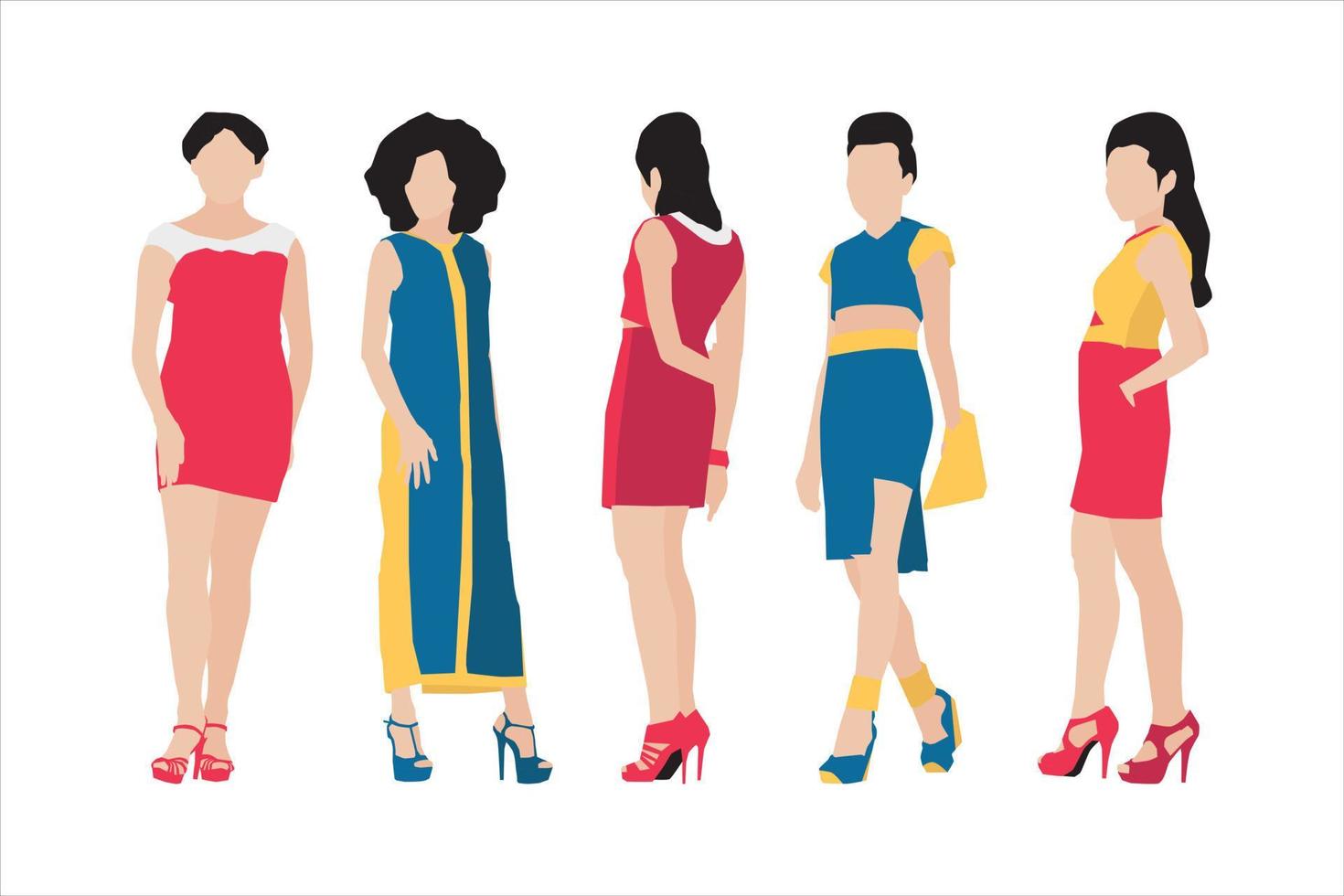 ilustração vetorial de pacote de mulheres elegantes vetor