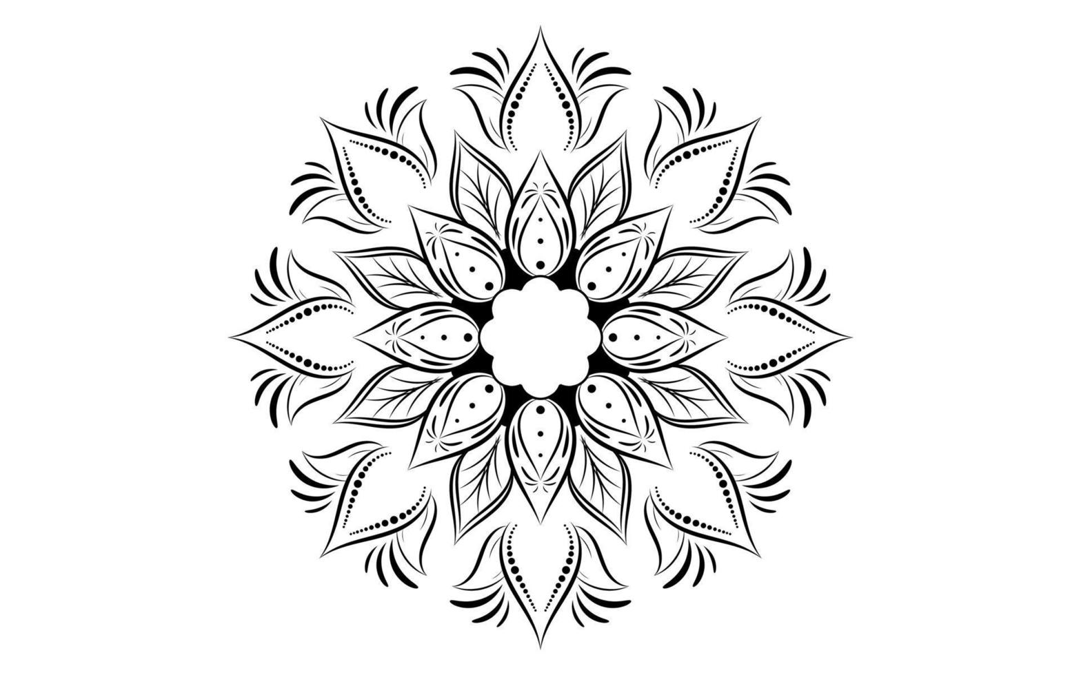 padrão floral mandala, elementos decorativos vintage vetor