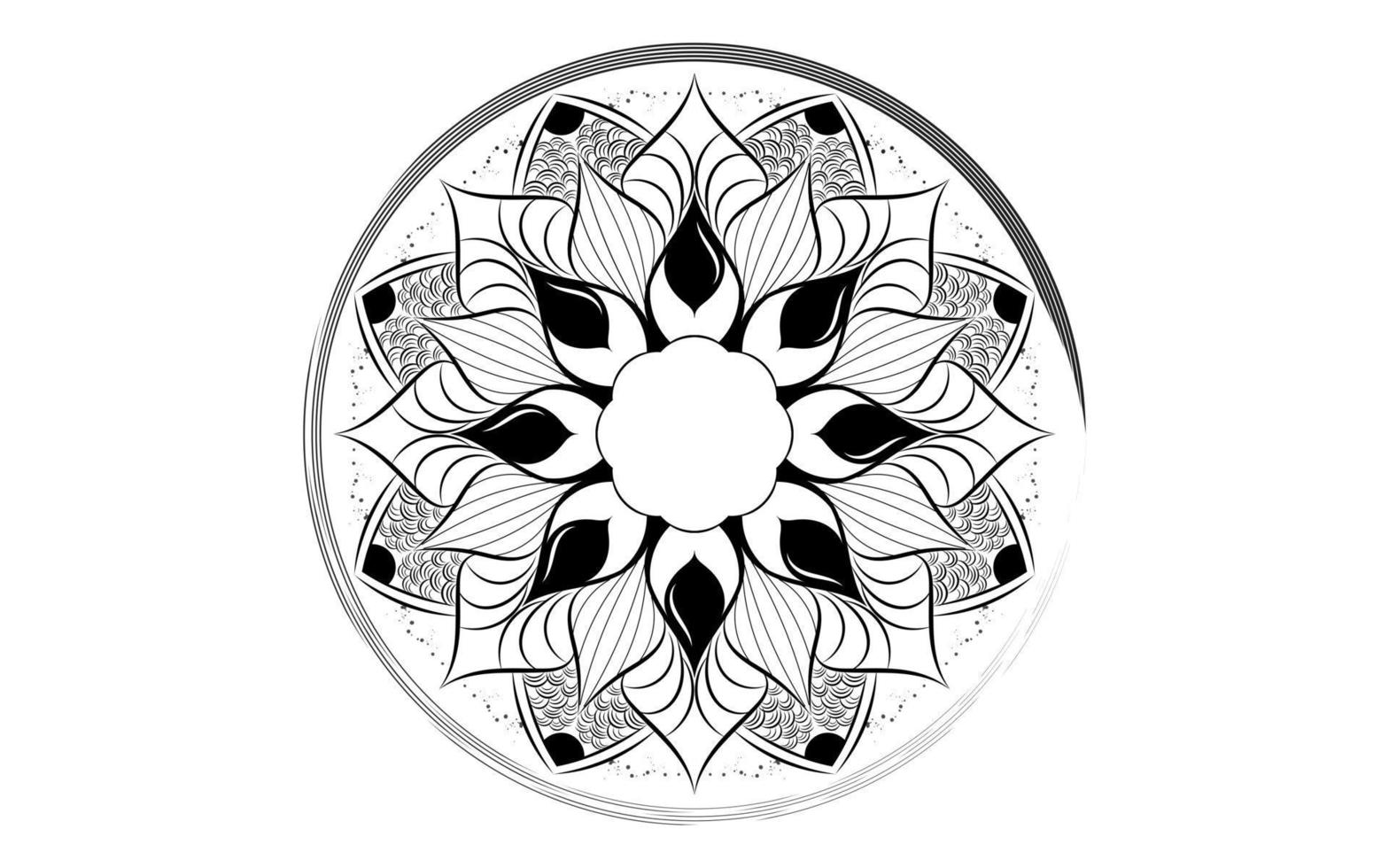 padrão floral mandala, elementos decorativos vintage vetor