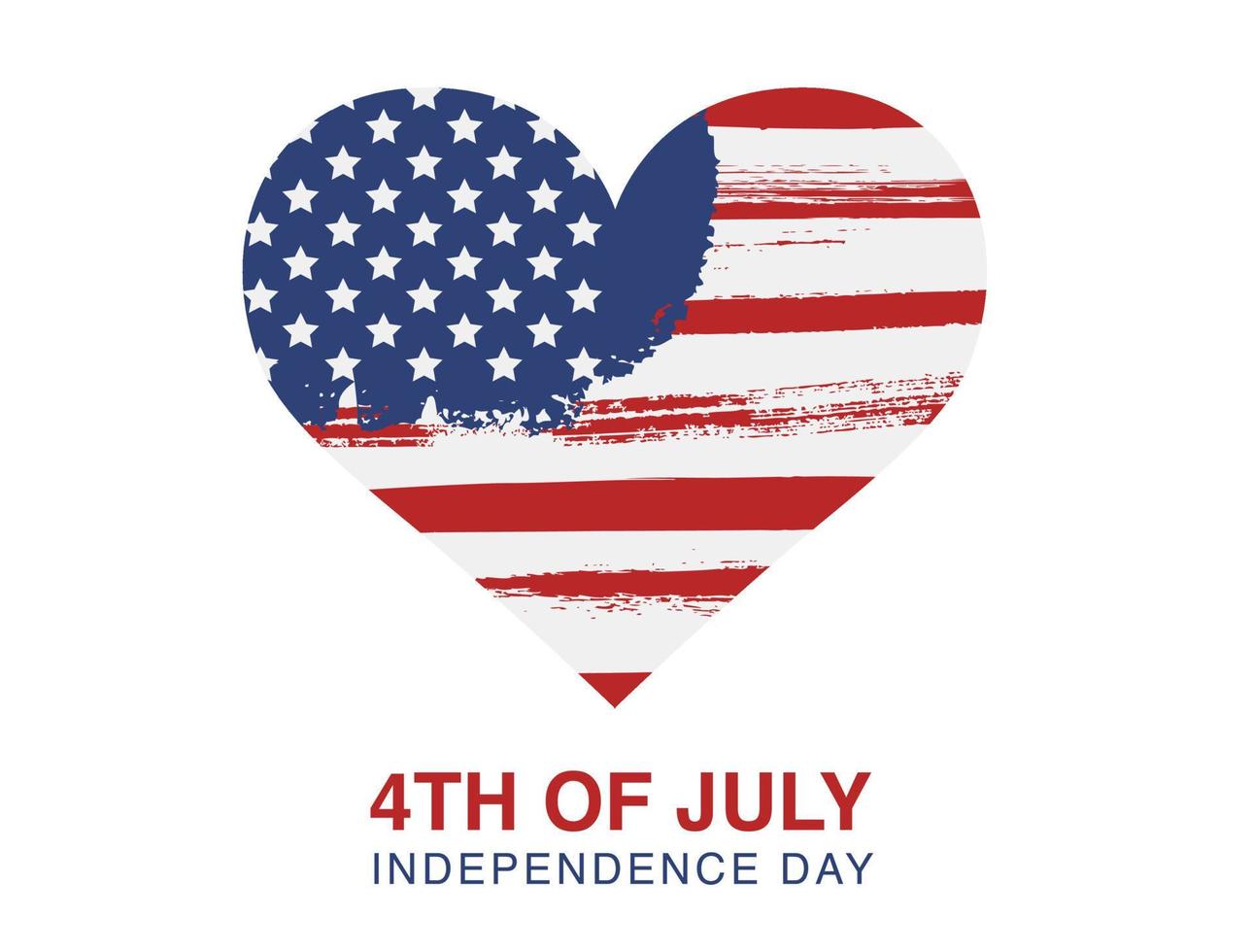 dia da independência dos estados unidos, 4 de julho. bandeira dos EUA grunge. vetor