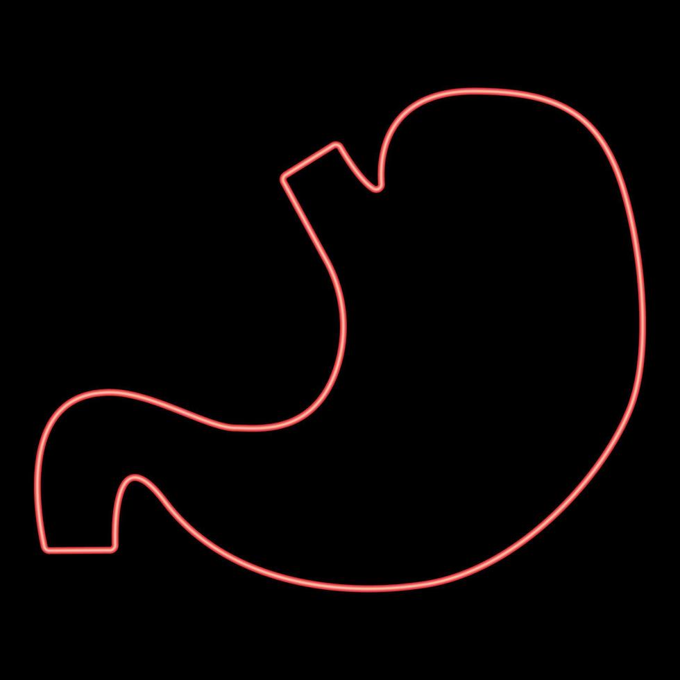imagem de estilo plano de ilustração vetorial de cor vermelha de estômago neon vetor