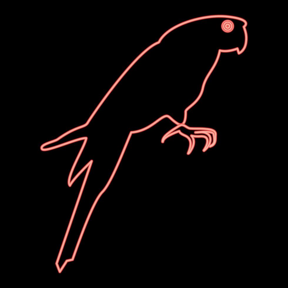 imagem de estilo plano de ilustração vetorial de cor vermelha de papagaio neon vetor
