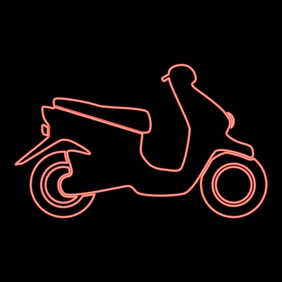 imagem de estilo plano de ilustração vetorial de cor vermelha de scooter neon vetor