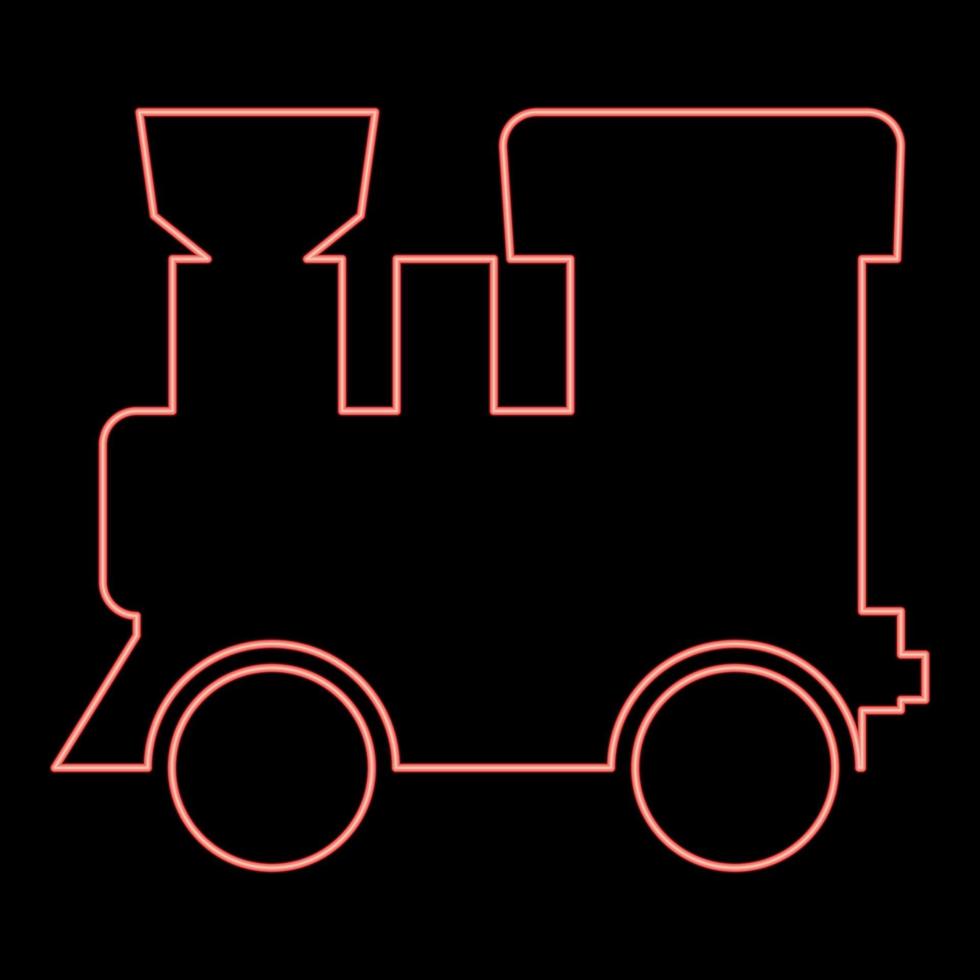 locomotiva a vapor neon - imagem de estilo plano de ilustração vetorial de cor vermelha de trem vetor