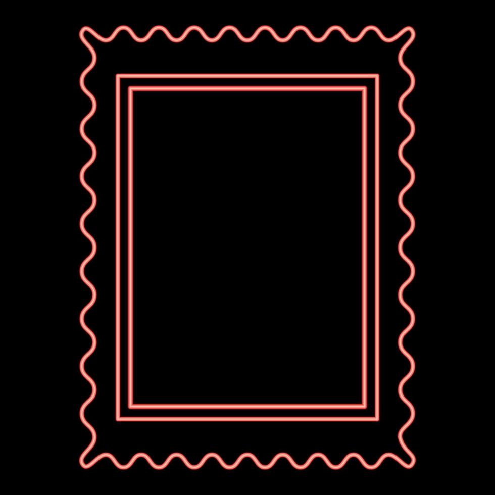imagem de estilo plano de ilustração vetorial de cor vermelha de carimbo de néon vetor