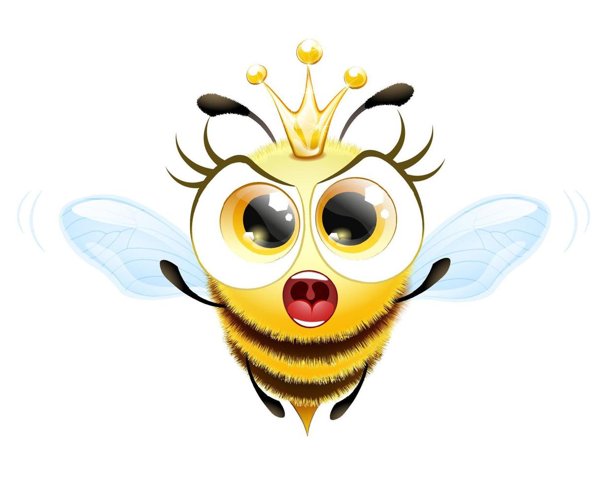 abelha rainha com raiva vetor