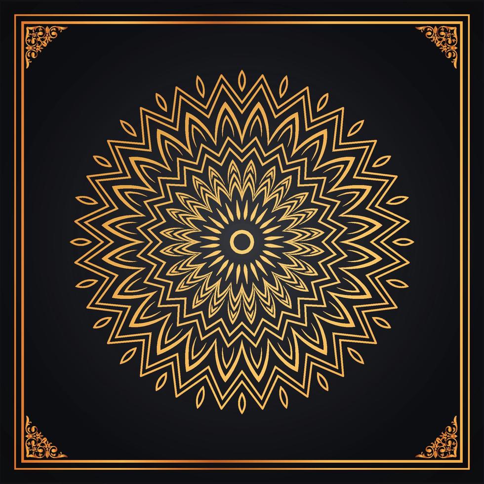 fundo de mandala decorativa de luxo criativo na cor dourada vetor