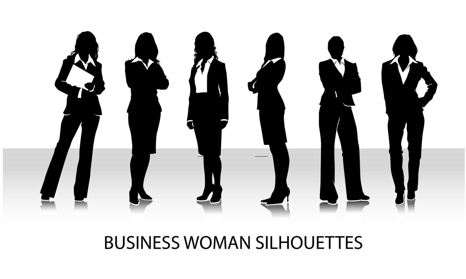 ilustração em vetor de uma mulher de negócios inteligente profissional. vetor definido silhuetas de mulher de negócios.