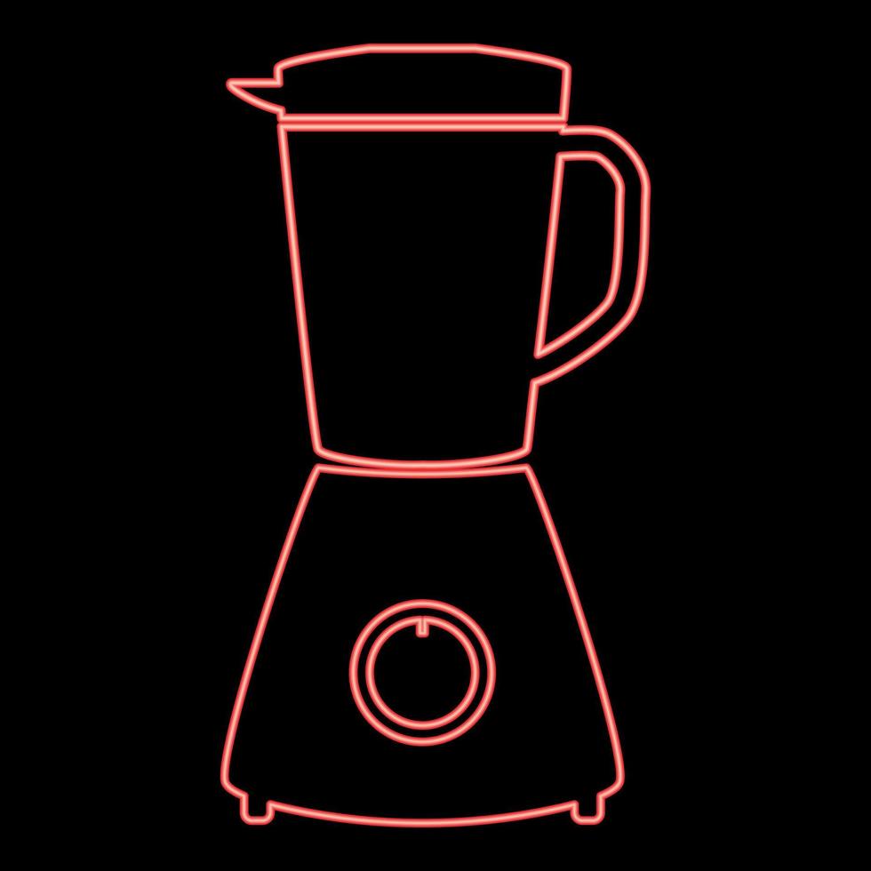 imagem de estilo plano de ilustração vetorial de cor vermelha de liquidificador de néon vetor