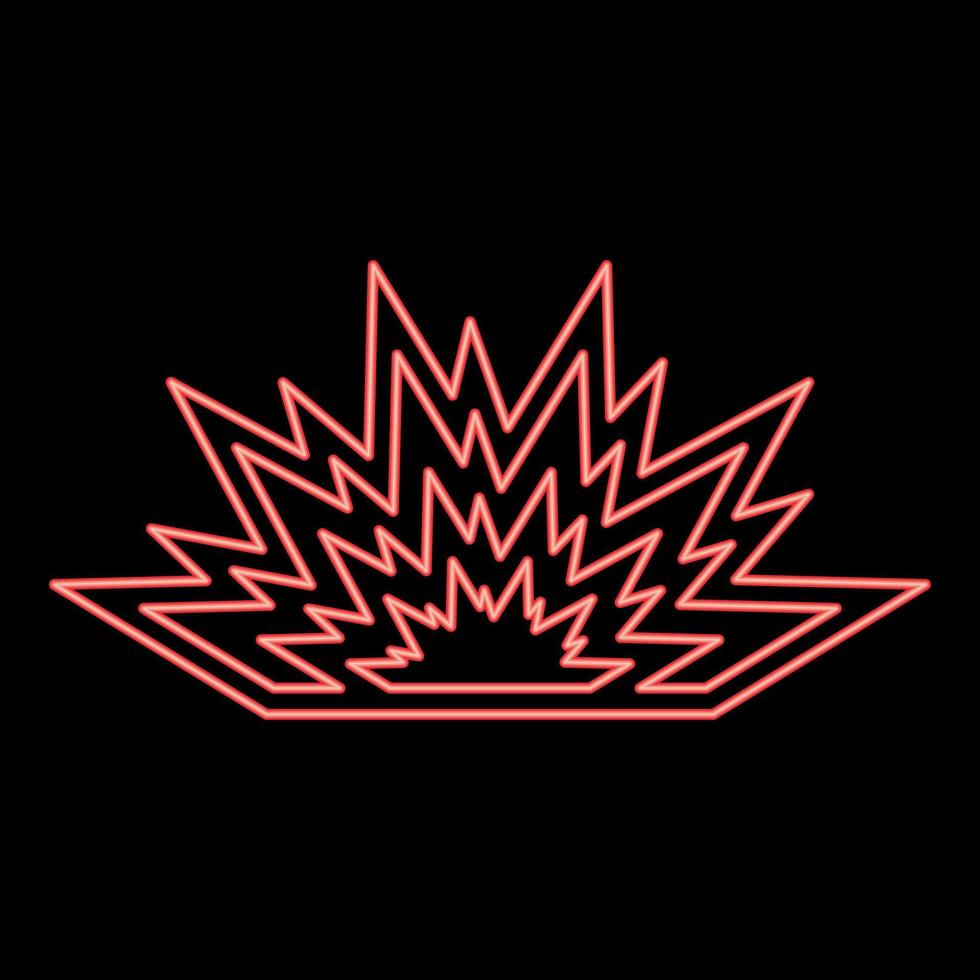 estilo simples de imagem de ilustração vetorial de cor vermelha de explosão de néon vetor