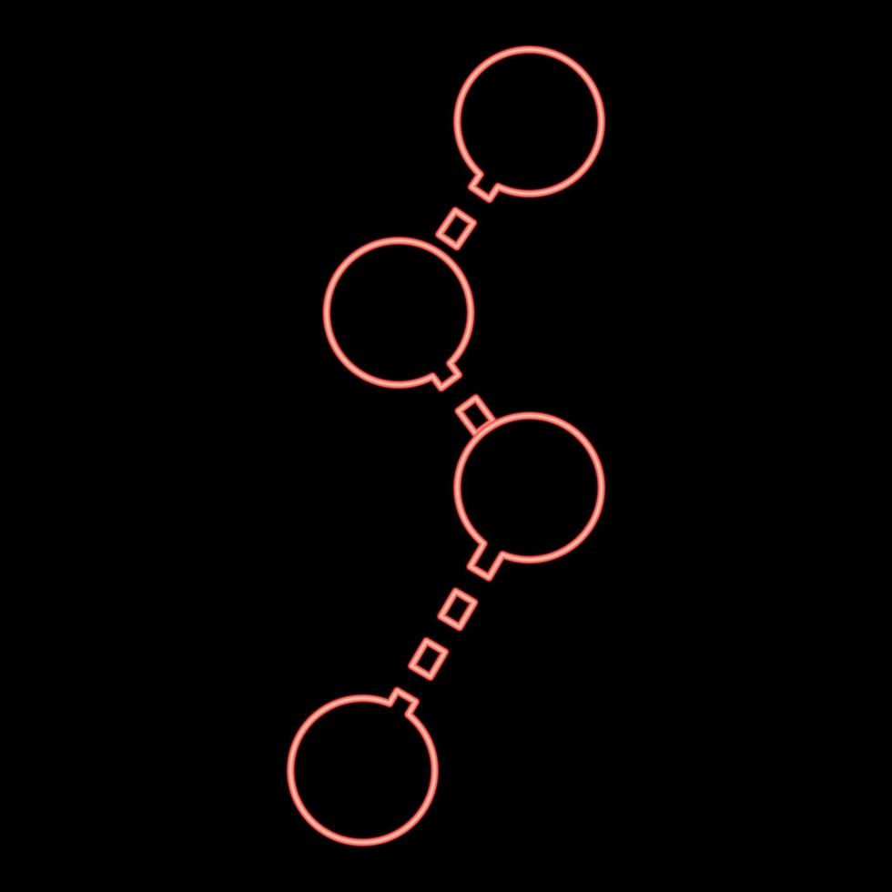 estilo plano de imagem de ilustração vetorial de cor vermelha de rota de néon vetor