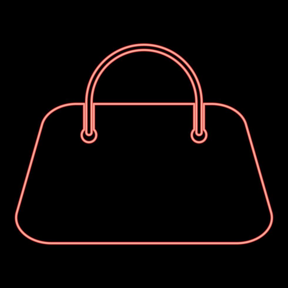 bolsa de mulher neon ilustração vetorial de cor vermelha imagem de estilo simples vetor