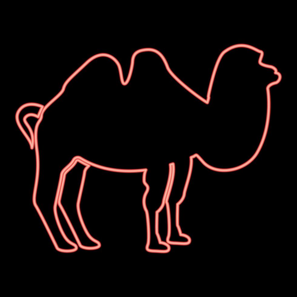 imagem de estilo plano de ilustração vetorial de cor vermelha camelo neon vetor