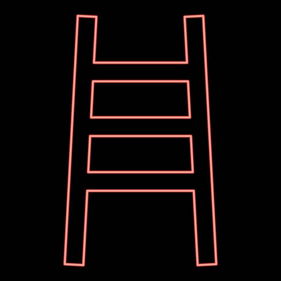 imagem de estilo plano de ilustração vetorial de cor vermelha de escada de néon vetor