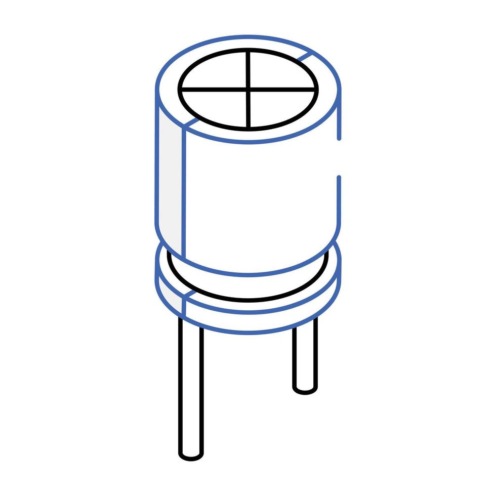 ícone isométrico moderno de capacitor, design prático vetor