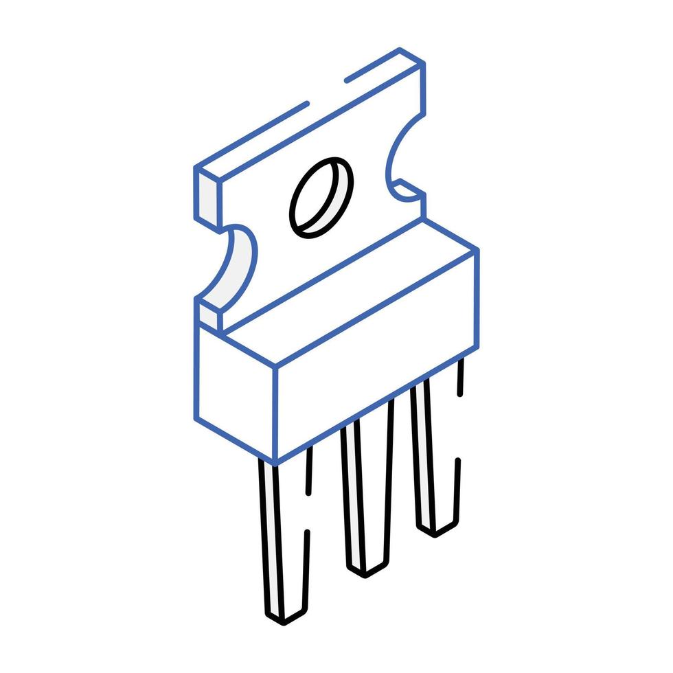 um design de ícone isométrico de transistor vetor