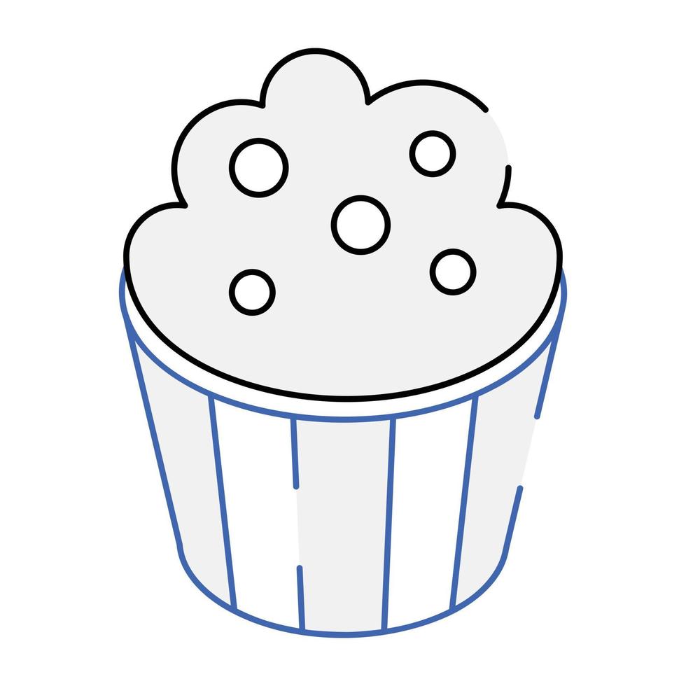 comida assada, ícone isométrico de muffin vetor