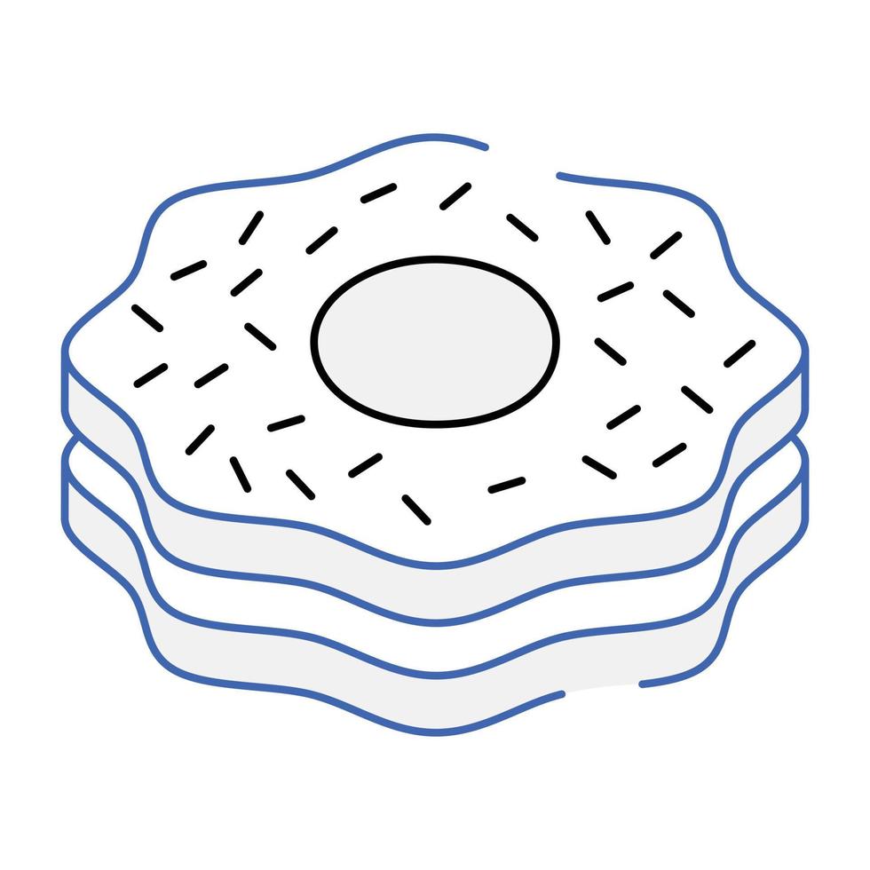 ícone de rosquinha gostoso em estilo isométrico vetor