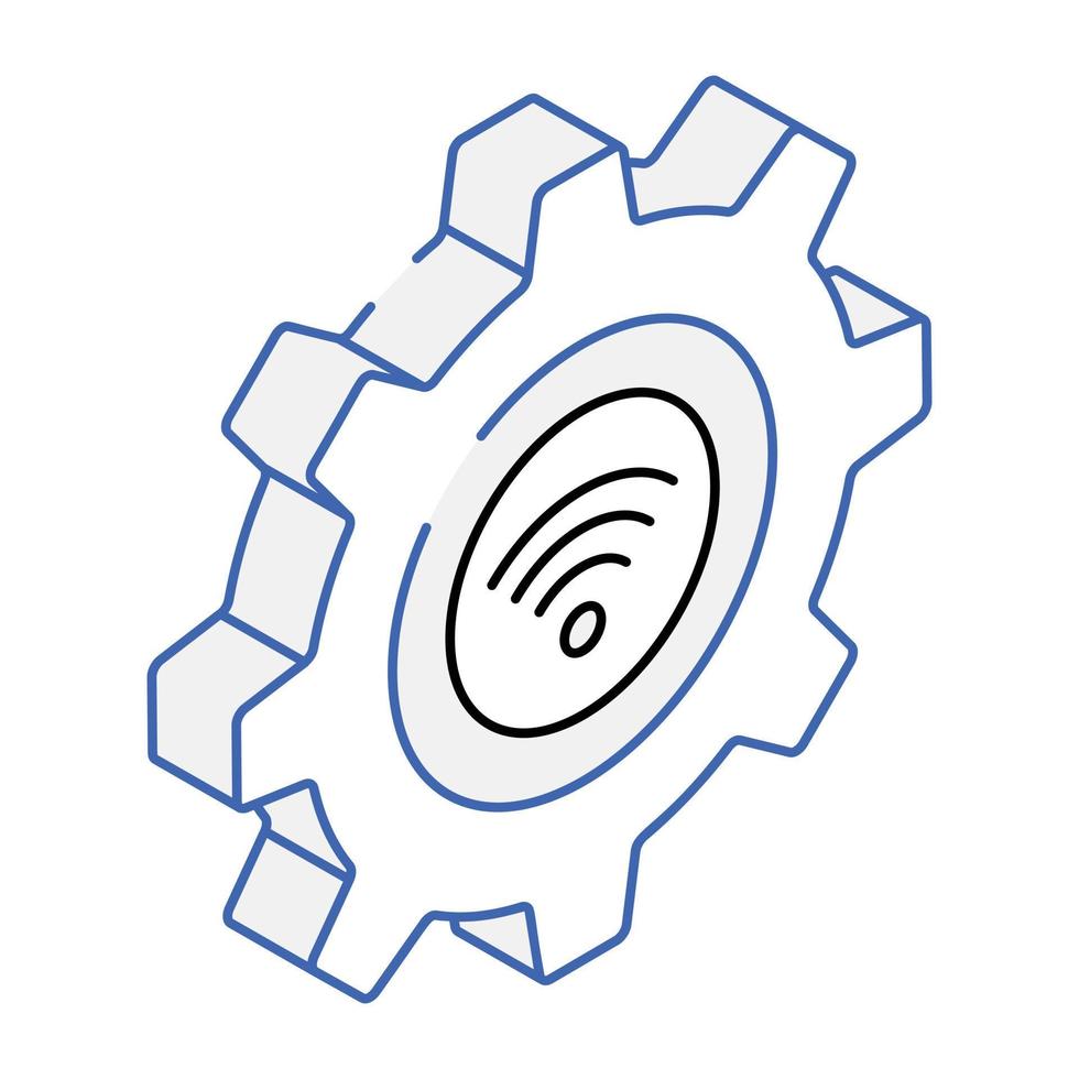 ícone isométrico moderno de configurações de internet vetor