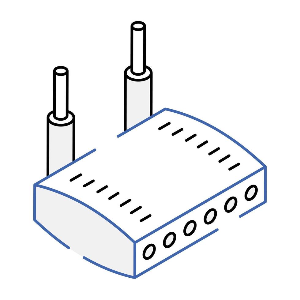 serviço de internet, roteador wifi sem fio em estilo isométrico vetor