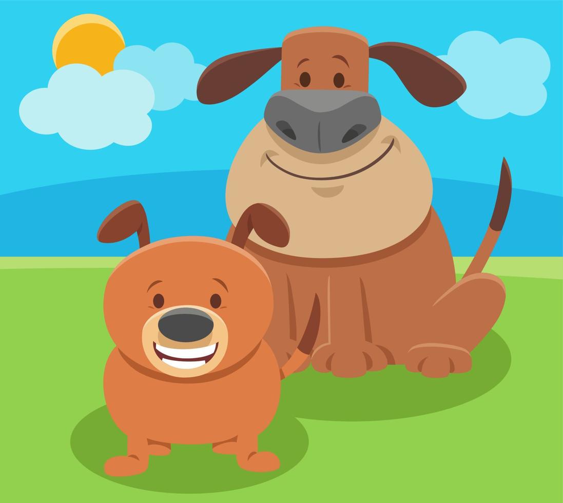 cão dos desenhos animados mon personagem animal com cachorrinho fofo vetor