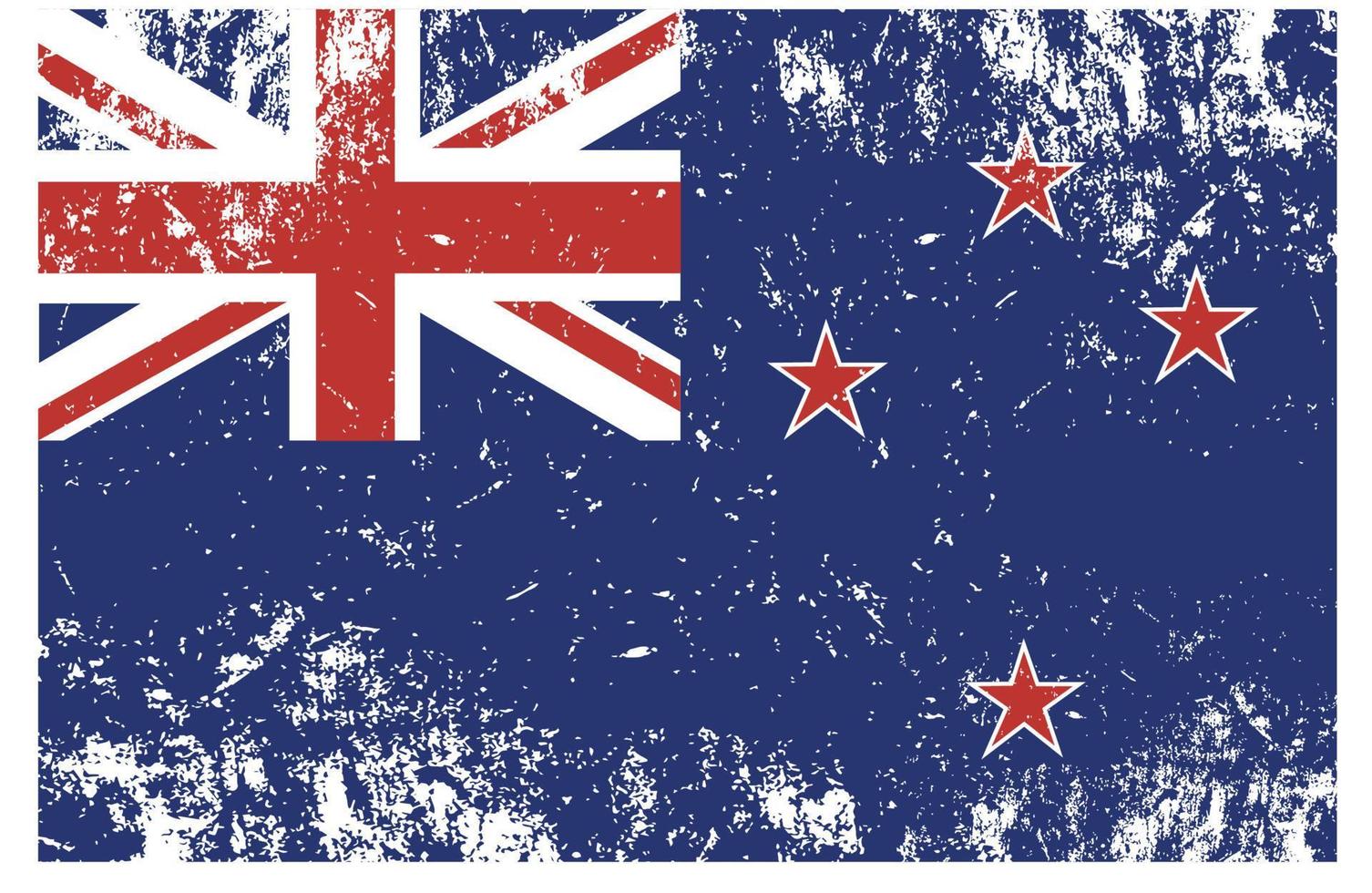bandeira da Nova Zelândia. grunge, zero e ilustração vetorial de bandeira de estilo antigo vetor