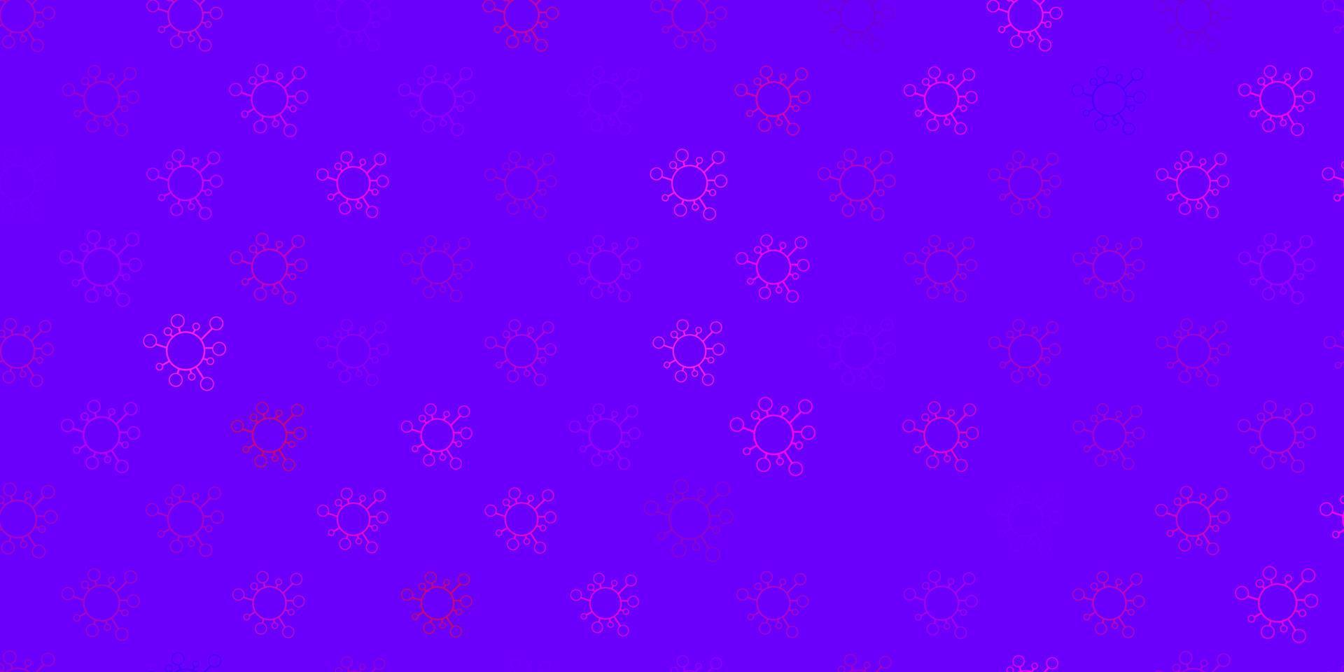 textura vector roxo, rosa escuro com símbolos de doença.