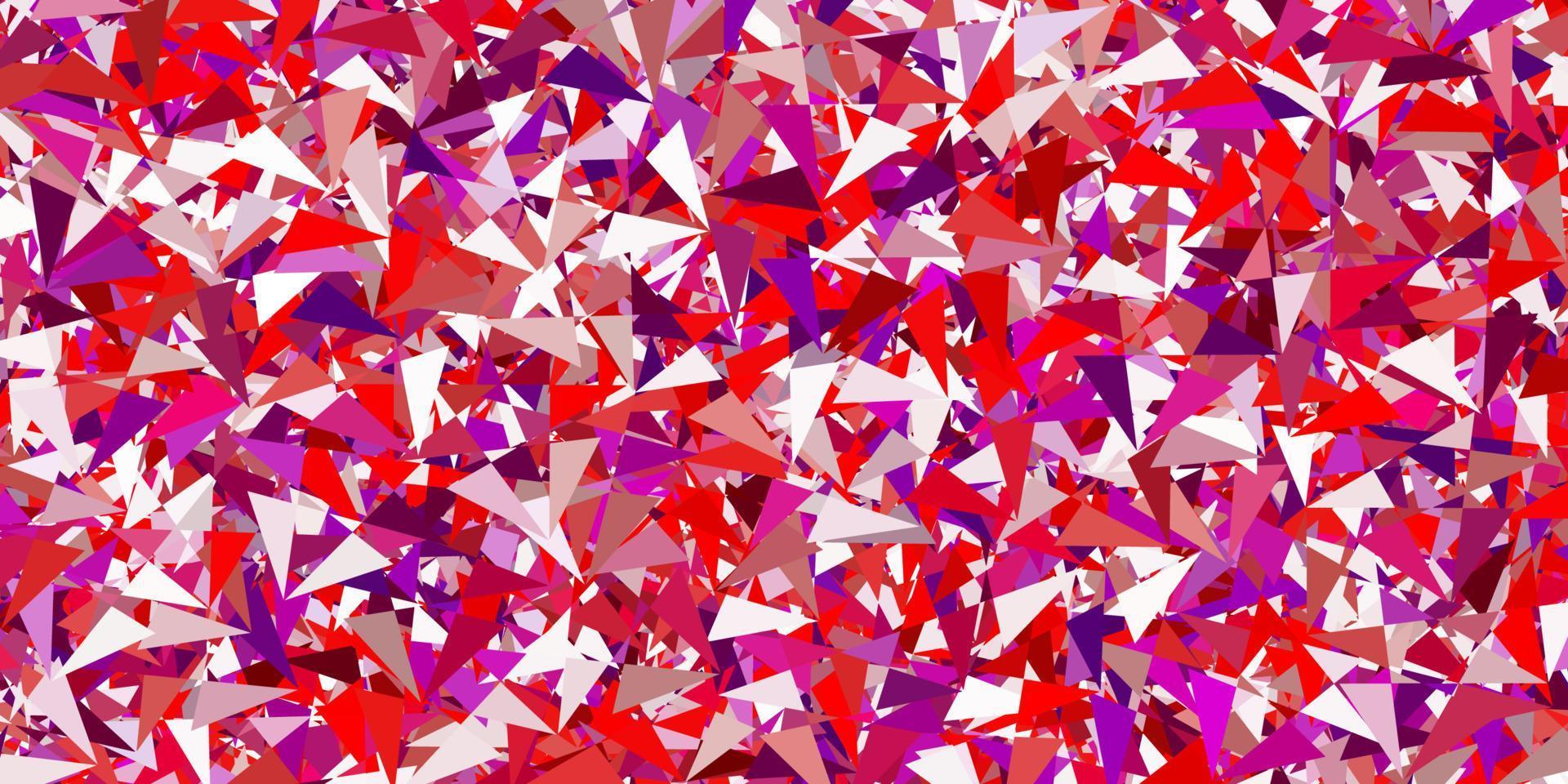 pano de fundo rosa claro, vermelho vector com triângulos, linhas.